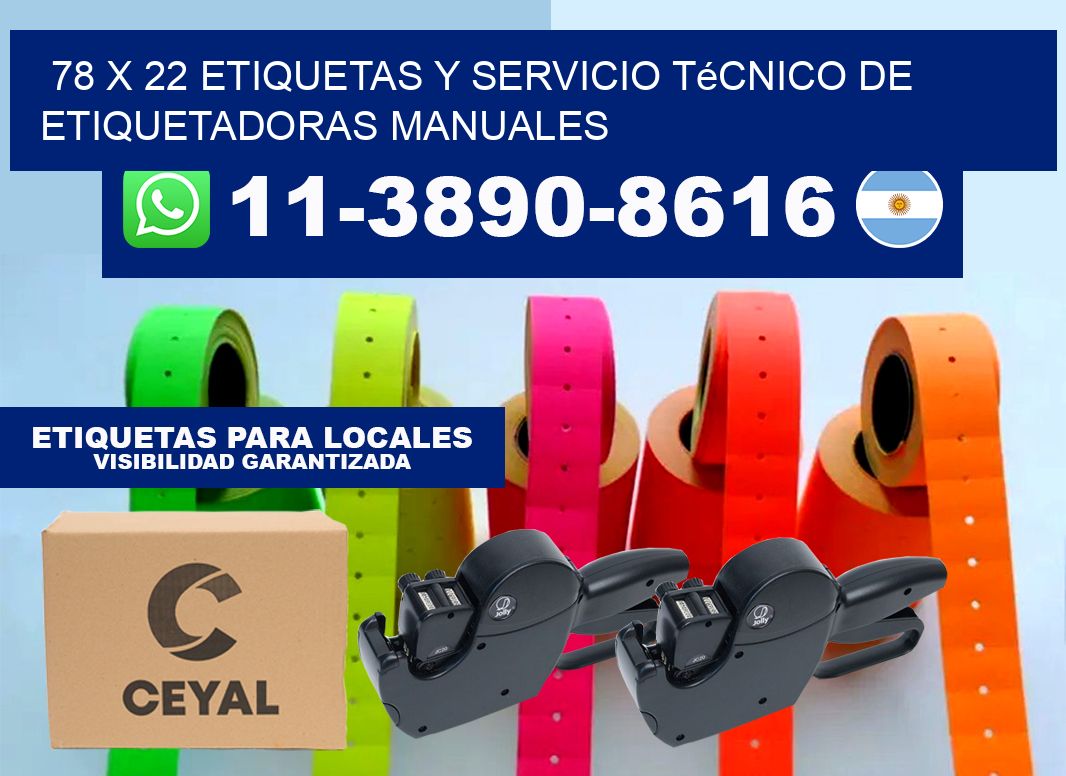 78 x 22 etiquetas y servicio técnico de etiquetadoras manuales