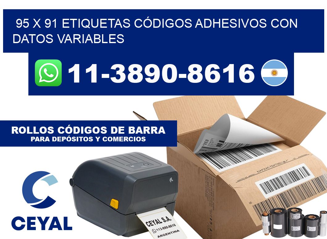95 x 91 ETIQUETAS CÓDIGOS ADHESIVOS CON DATOS VARIABLES