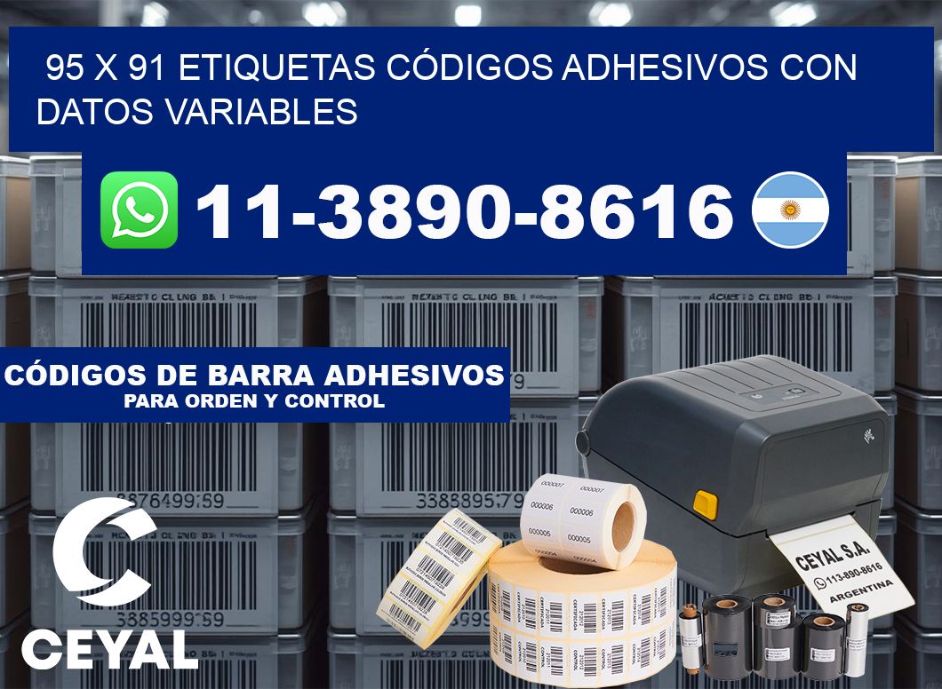 95 x 91 ETIQUETAS CÓDIGOS ADHESIVOS CON DATOS VARIABLES