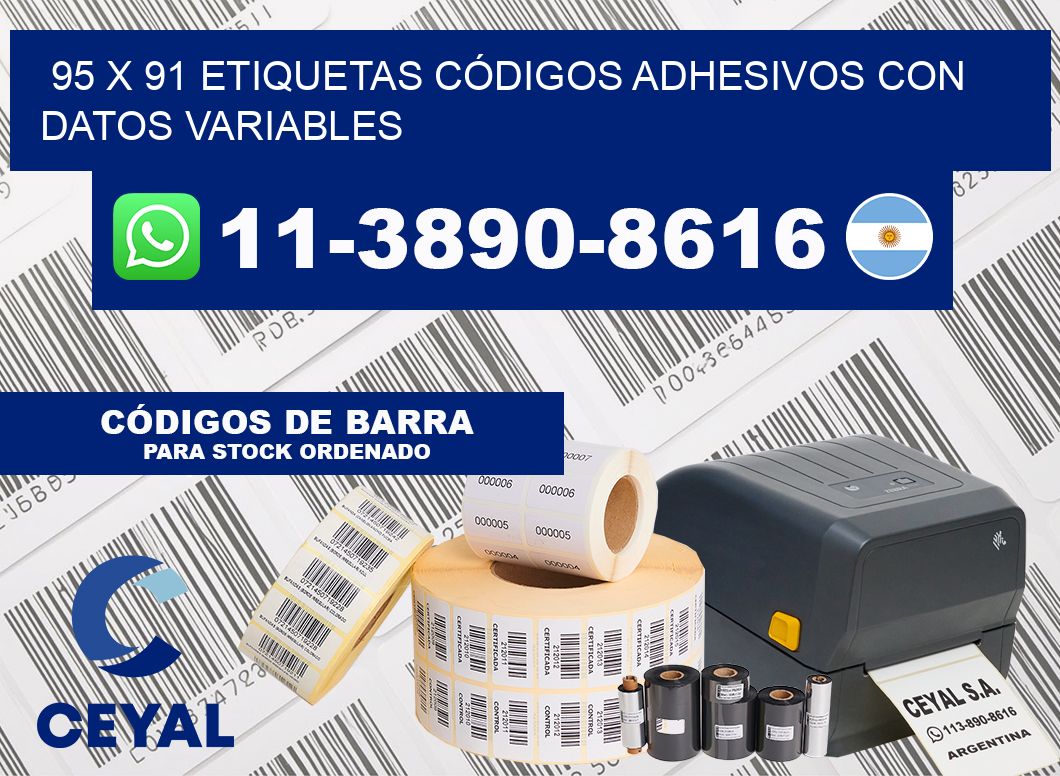95 x 91 ETIQUETAS CÓDIGOS ADHESIVOS CON DATOS VARIABLES