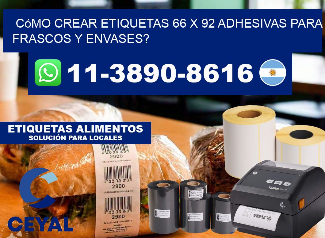 Cómo crear etiquetas 66 x 92 adhesivas para frascos y envases?