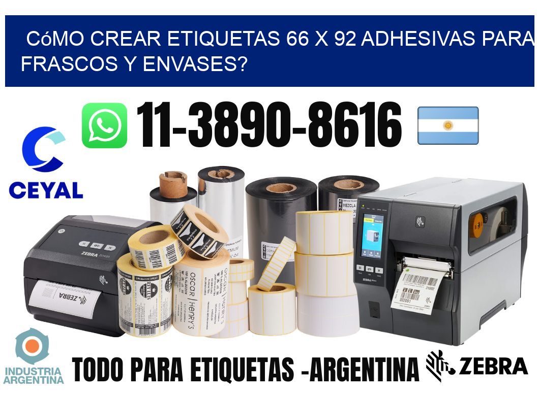 Cómo crear etiquetas 66 x 92 adhesivas para frascos y envases?