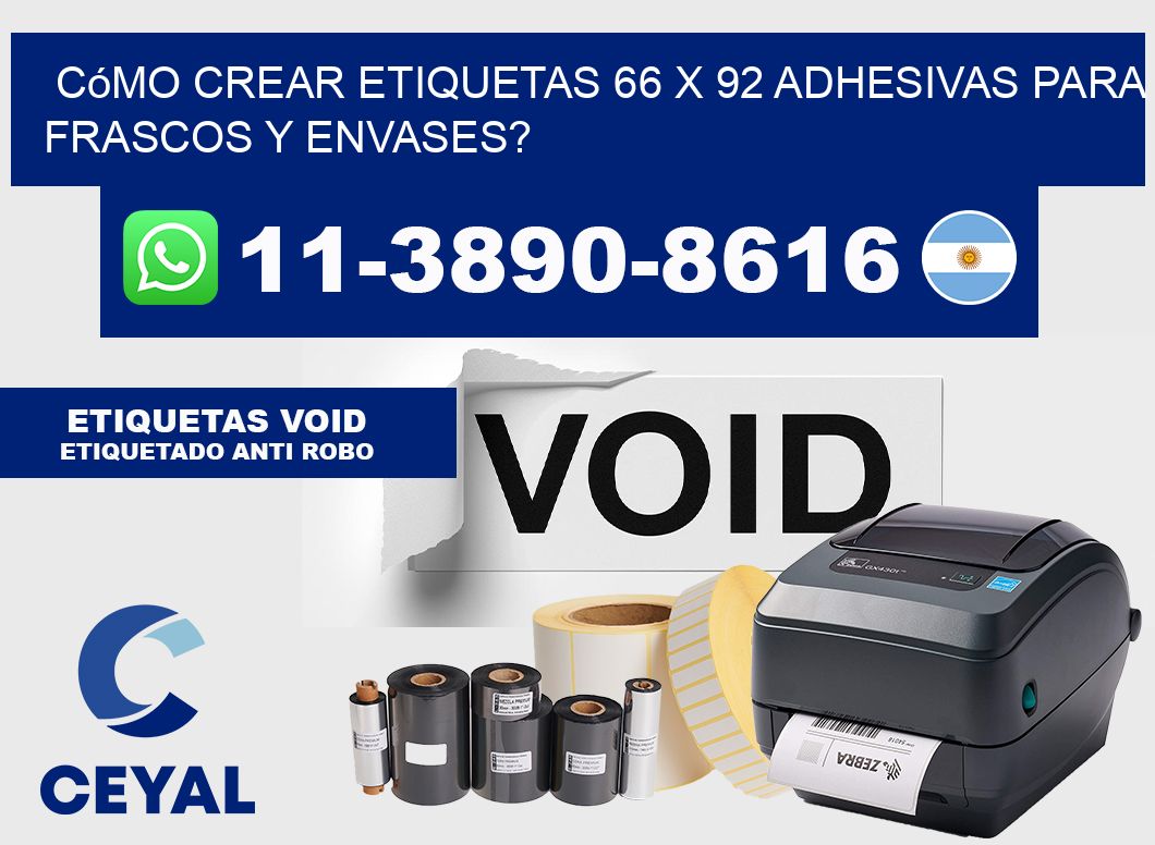 Cómo crear etiquetas 66 x 92 adhesivas para frascos y envases?