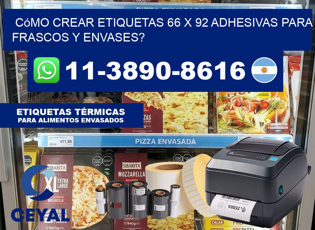 Cómo crear etiquetas 66 x 92 adhesivas para frascos y envases?