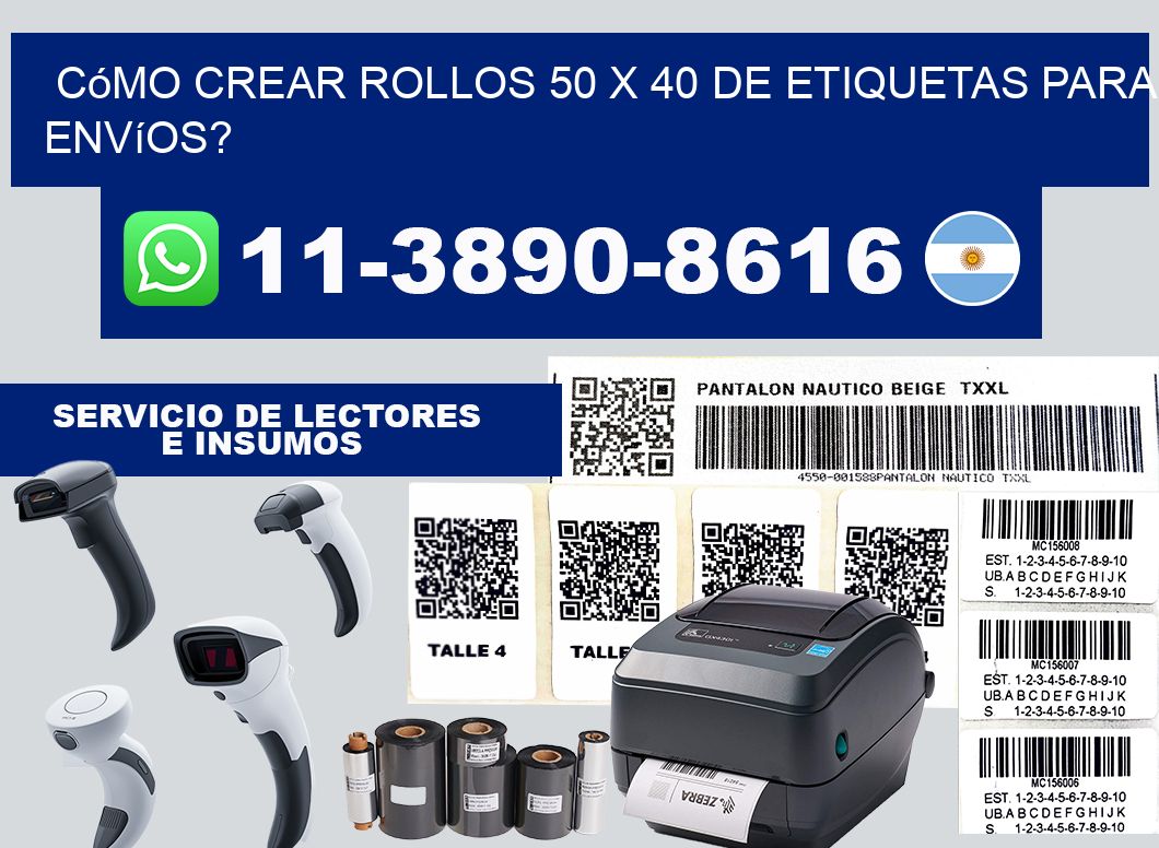 Cómo crear rollos 50 x 40 de etiquetas para envíos?