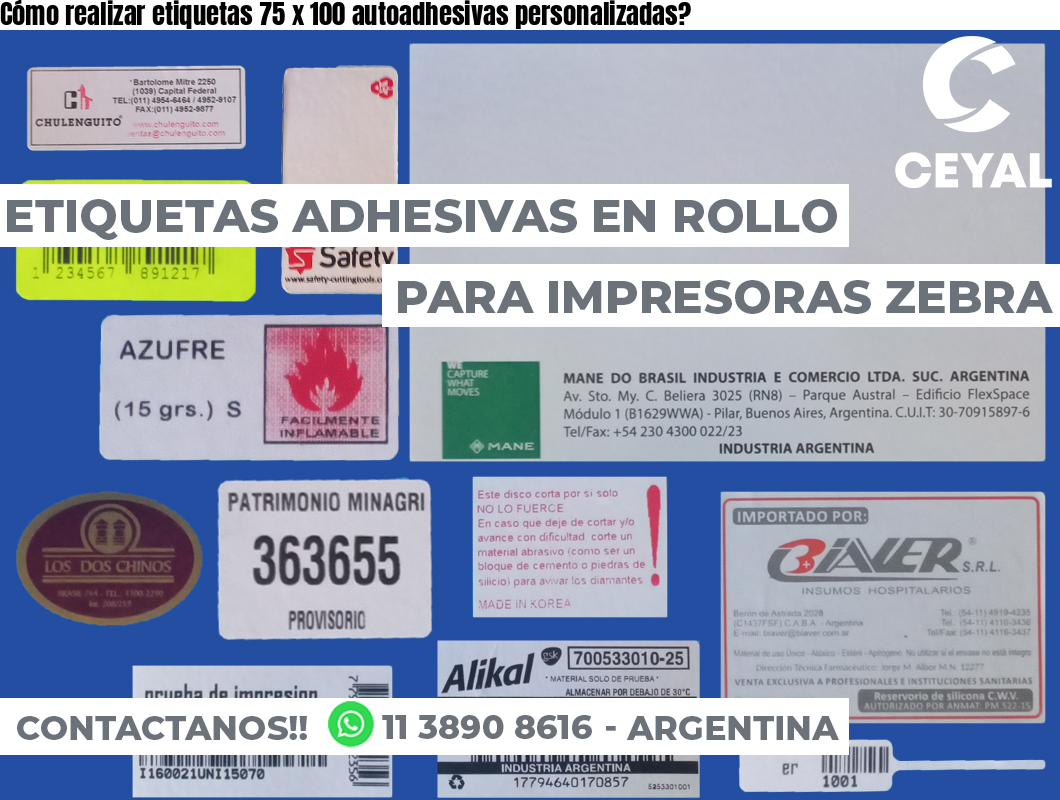 Cómo realizar etiquetas 75 x 100 autoadhesivas personalizadas?