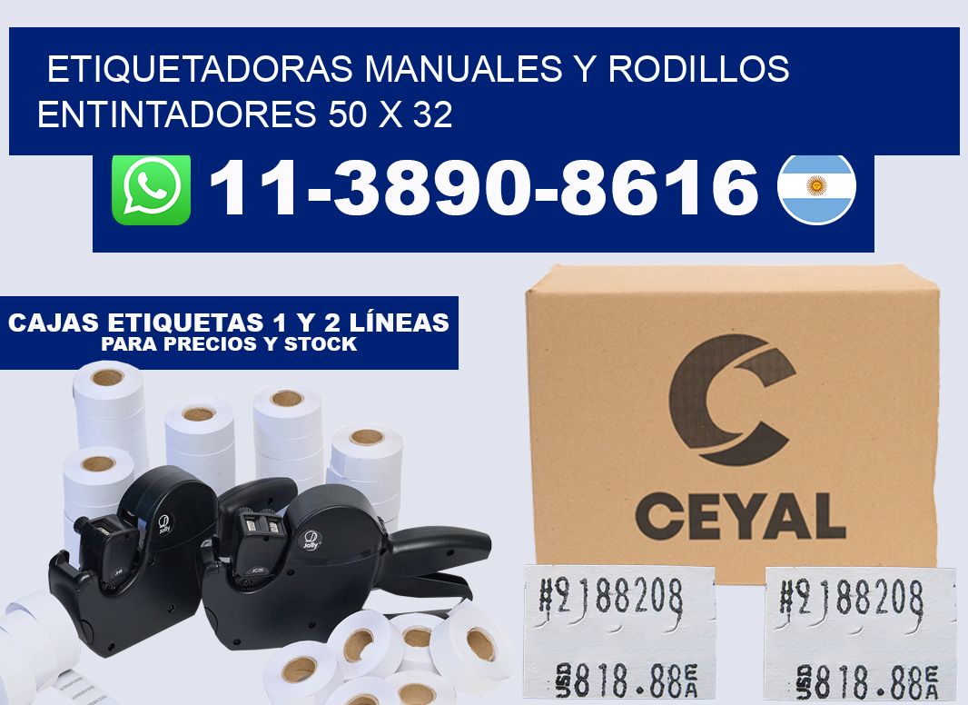 Etiquetadoras manuales y rodillos entintadores 50 x 32