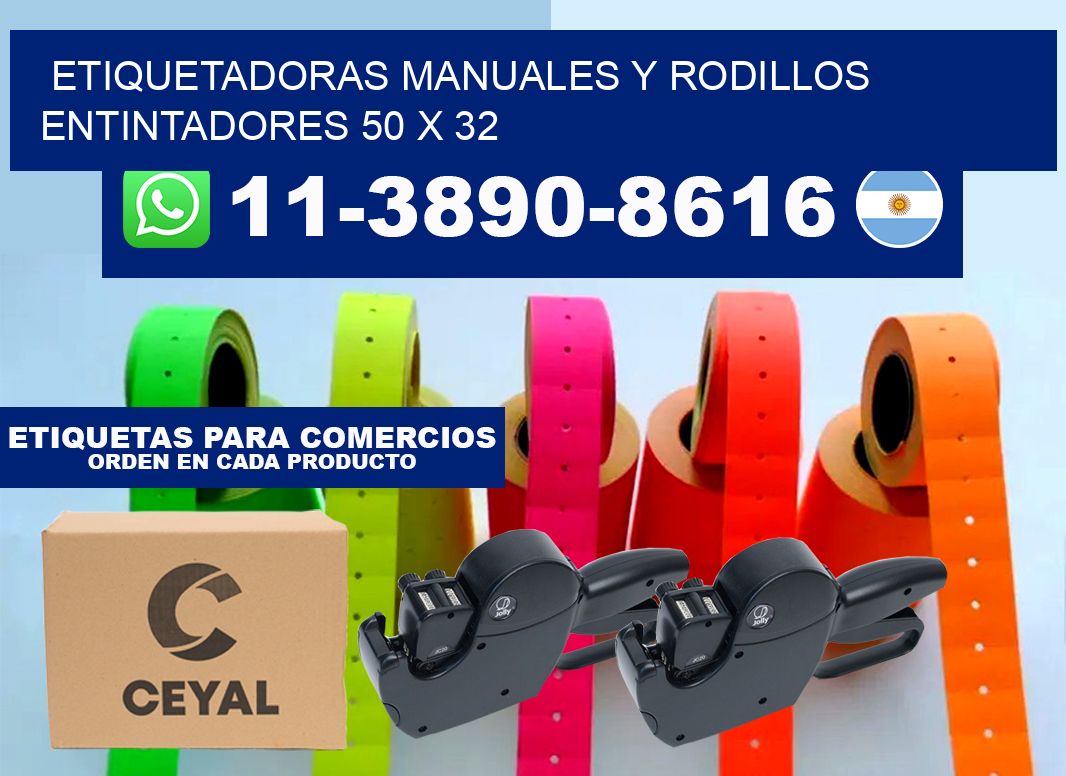 Etiquetadoras manuales y rodillos entintadores 50 x 32