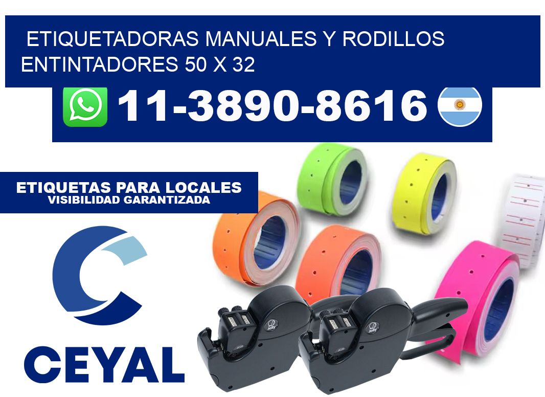 Etiquetadoras manuales y rodillos entintadores 50 x 32