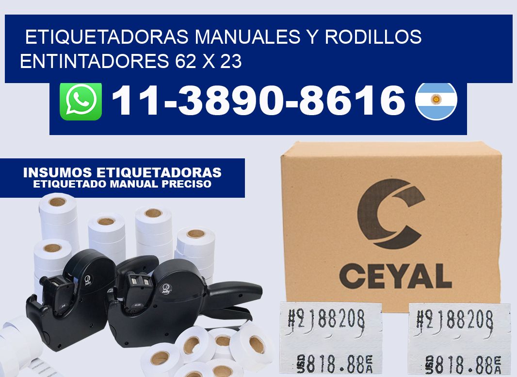 Etiquetadoras manuales y rodillos entintadores 62 x 23
