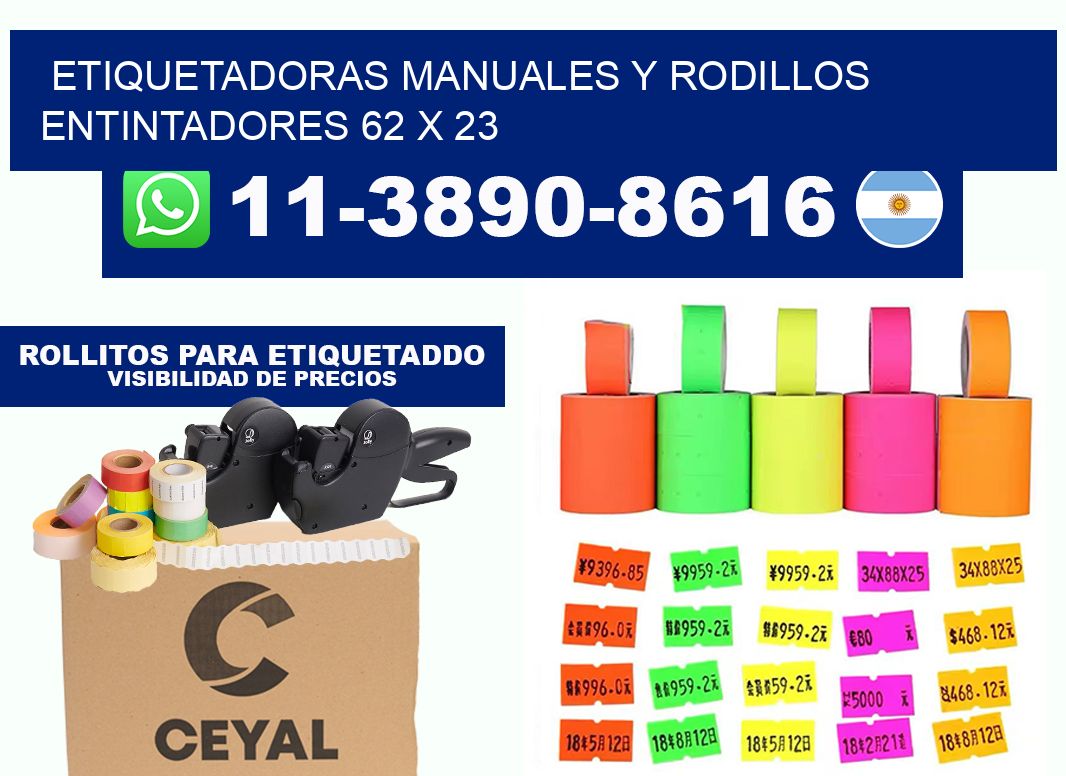 Etiquetadoras manuales y rodillos entintadores 62 x 23