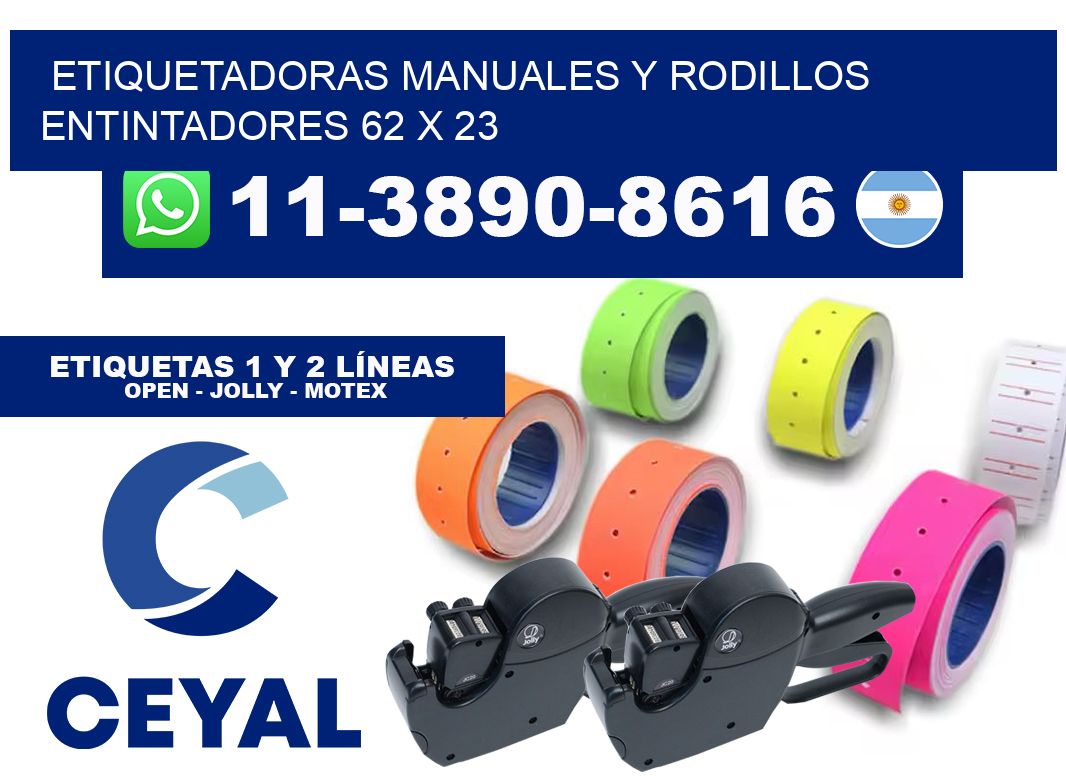Etiquetadoras manuales y rodillos entintadores 62 x 23