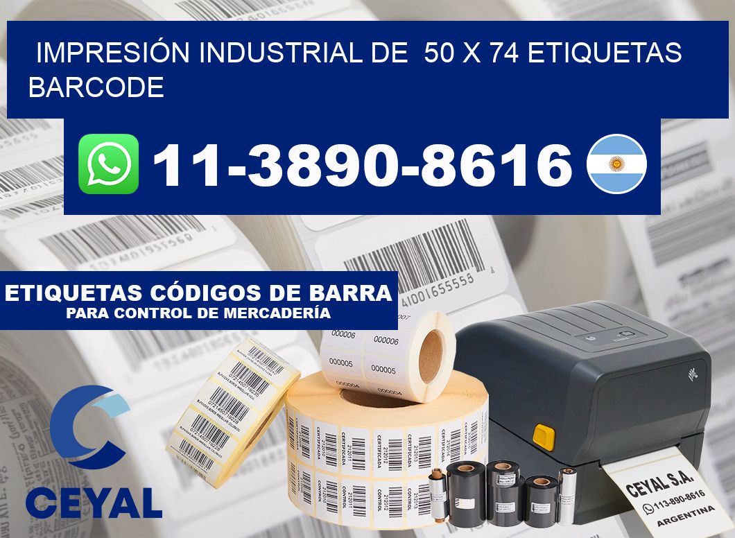IMPRESIÓN INDUSTRIAL DE  50 x 74 ETIQUETAS BARCODE