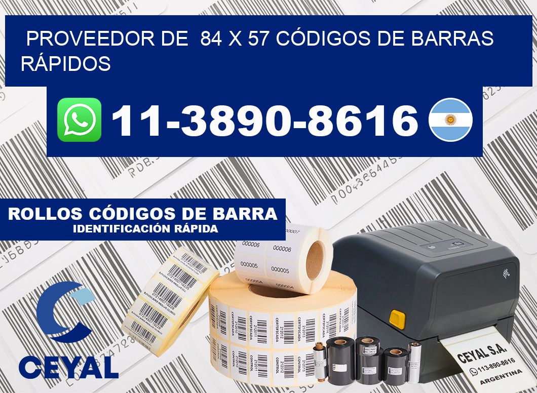 PROVEEDOR DE  84 x 57 CÓDIGOS DE BARRAS RÁPIDOS