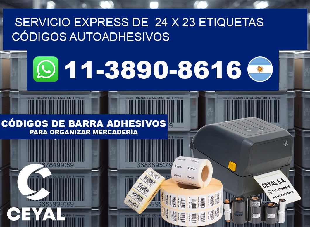 SERVICIO EXPRESS DE  24 x 23 ETIQUETAS CÓDIGOS AUTOADHESIVOS