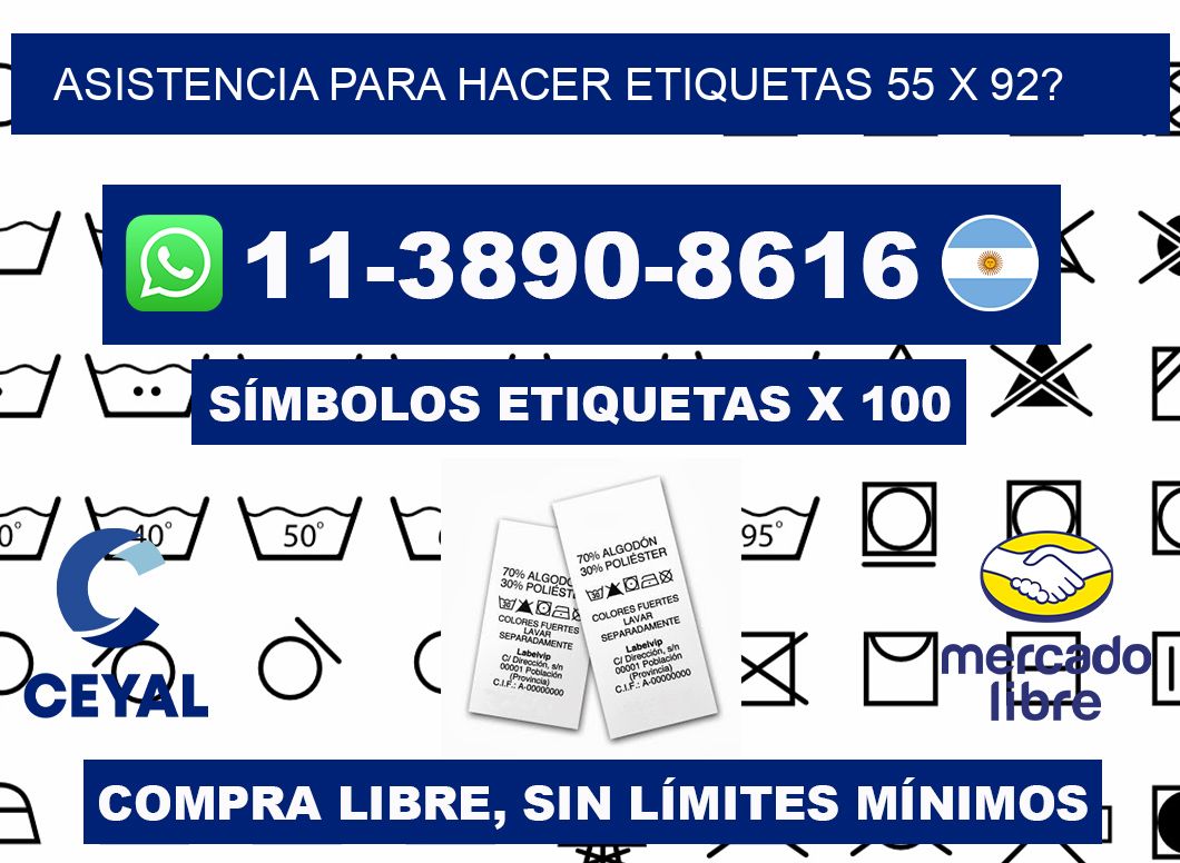 asistencia para hacer etiquetas 55 x 92?