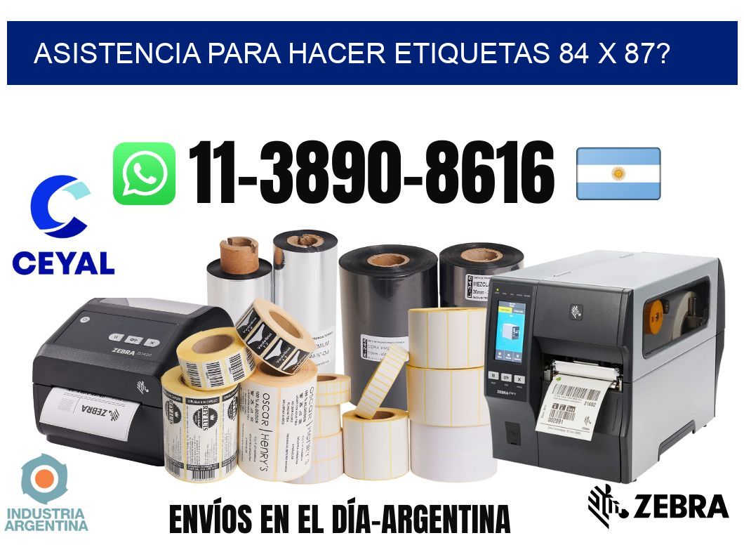 asistencia para hacer etiquetas 84 x 87?