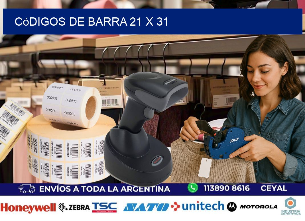 códigos de barra 21 x 31