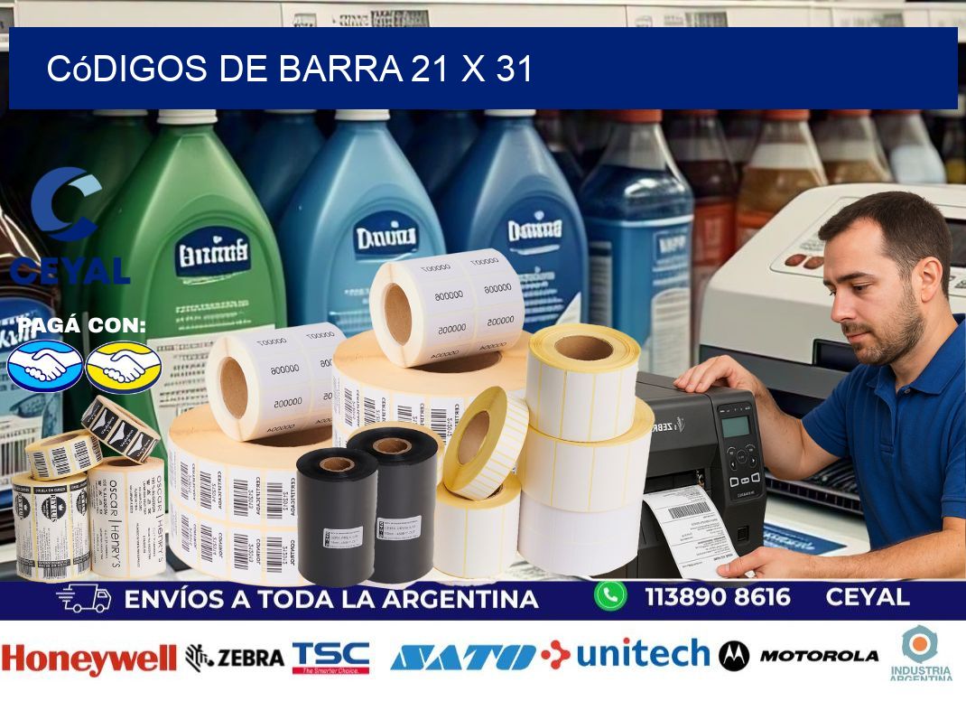 códigos de barra 21 x 31