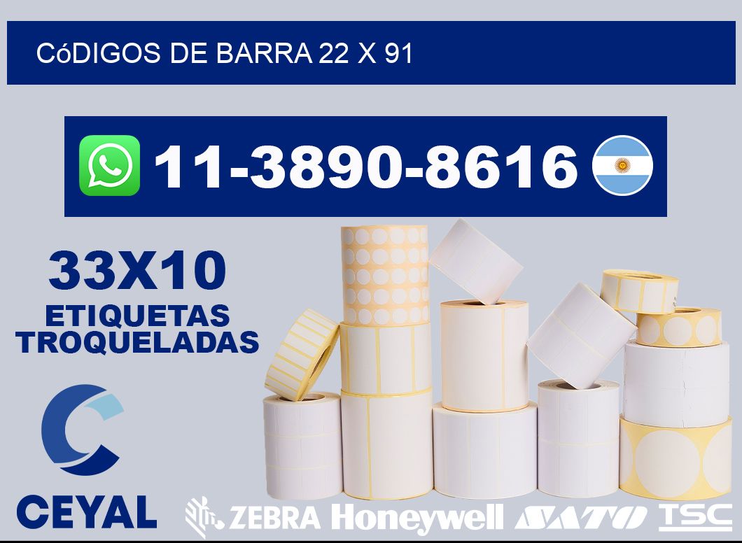 códigos de barra 22 x 91
