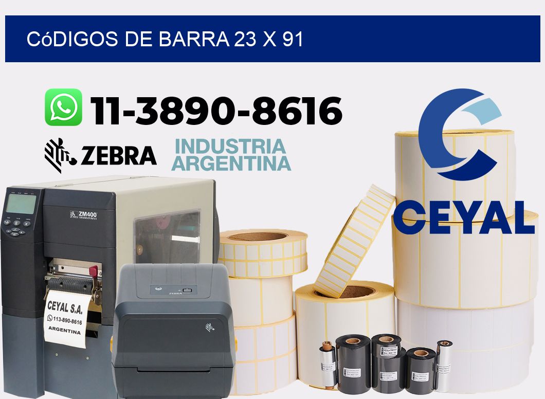 códigos de barra 23 x 91