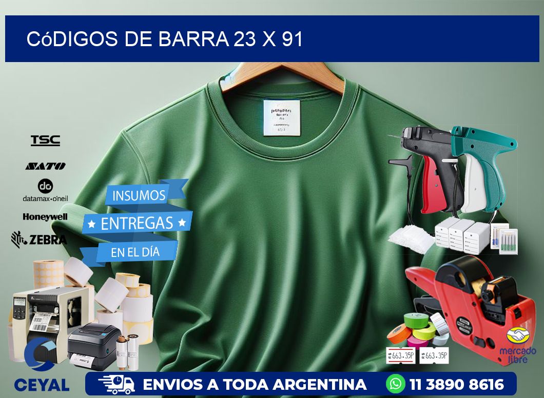 códigos de barra 23 x 91
