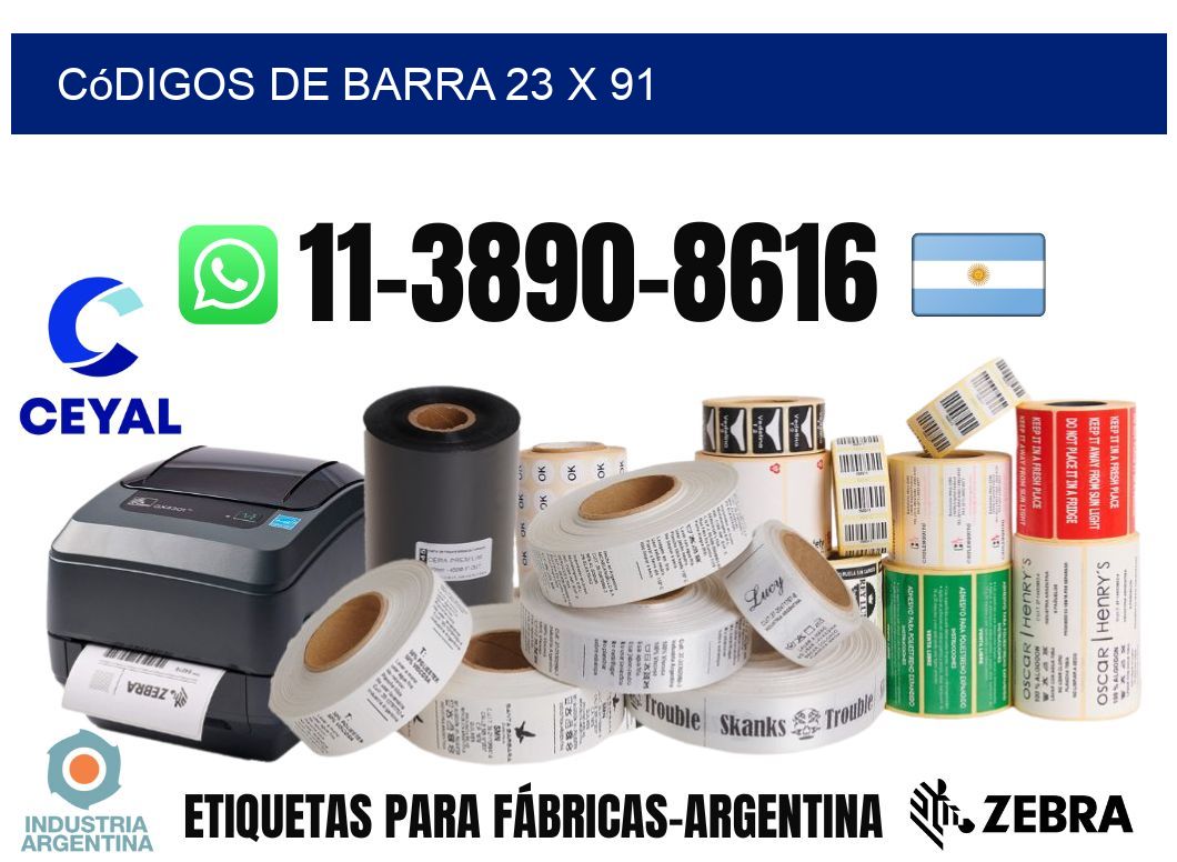 códigos de barra 23 x 91