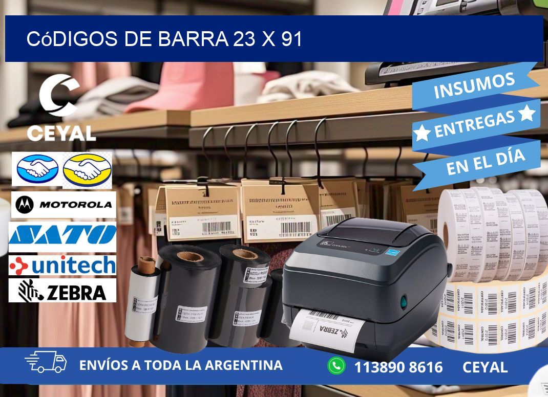 códigos de barra 23 x 91