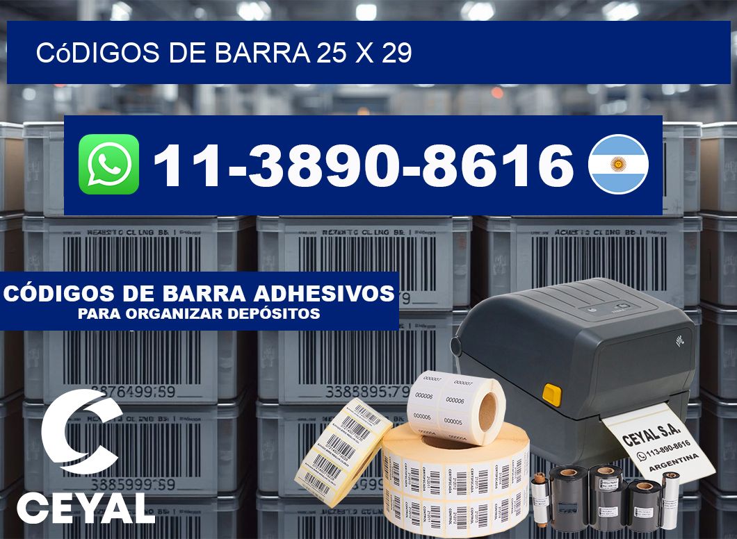 códigos de barra 25 x 29