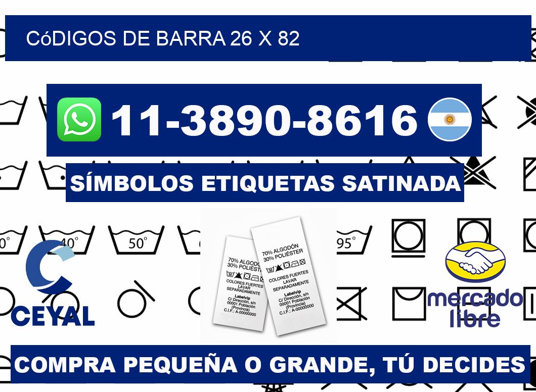 códigos de barra 26 x 82