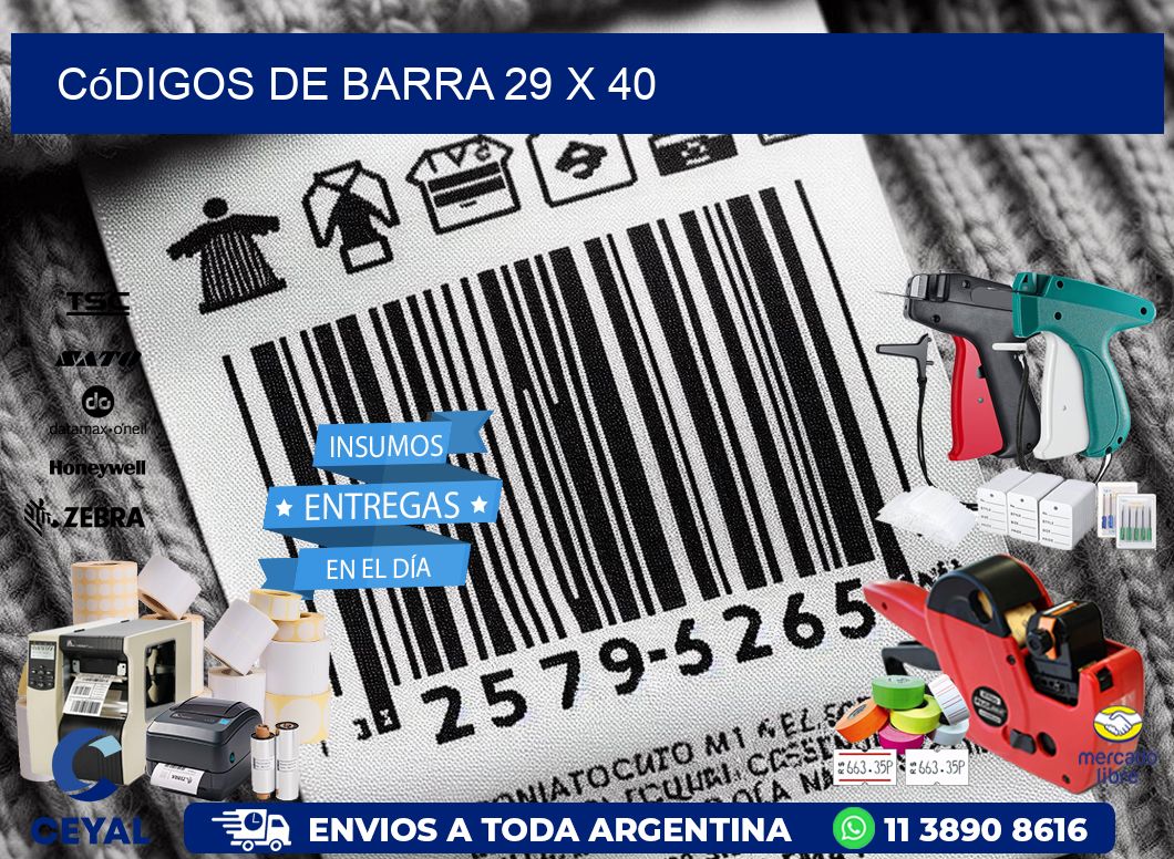 códigos de barra 29 x 40