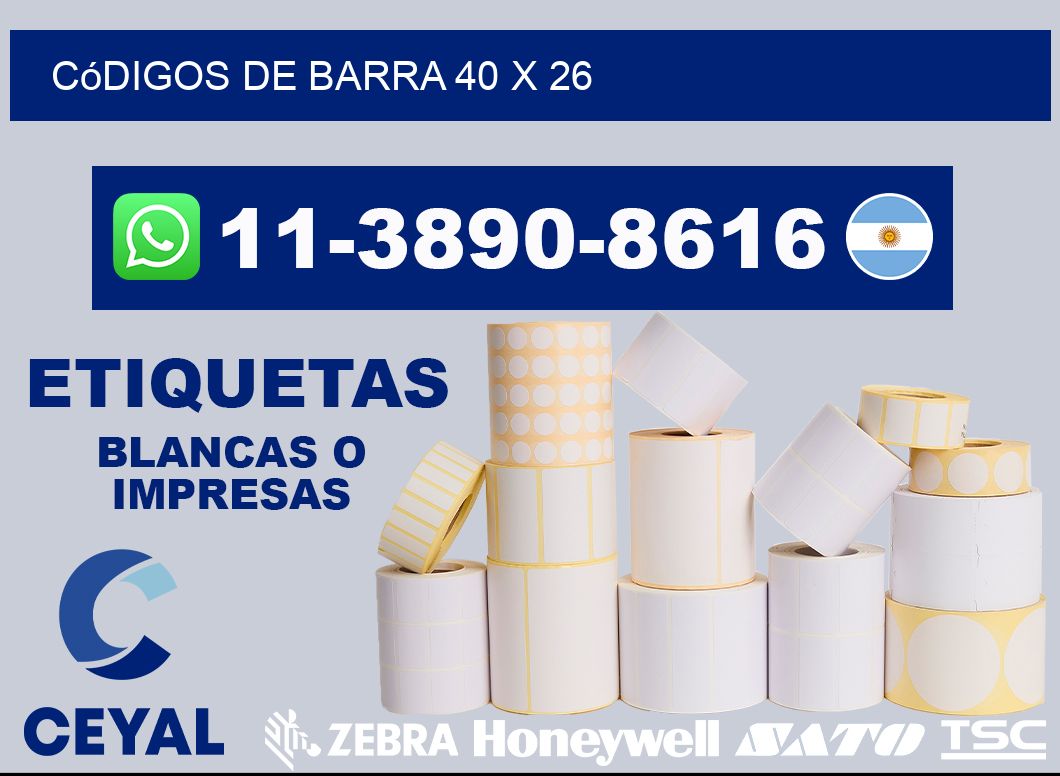 códigos de barra 40 x 26