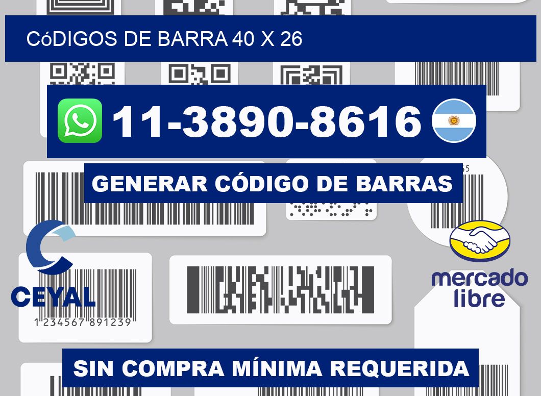 códigos de barra 40 x 26
