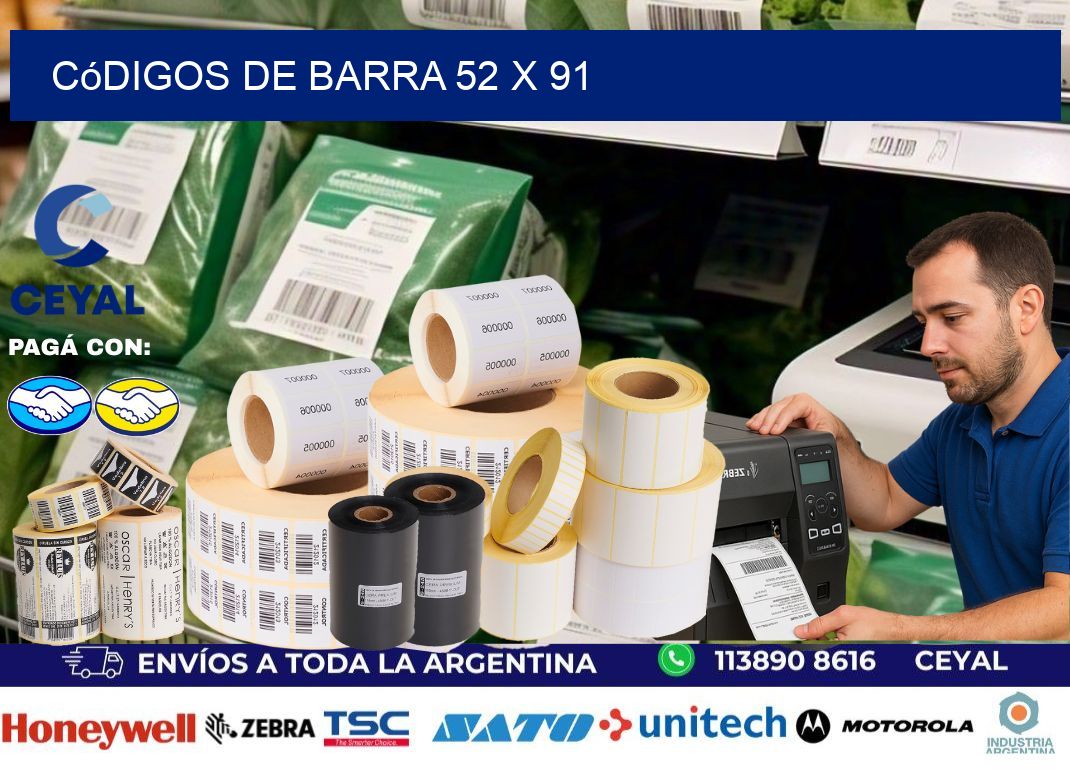 códigos de barra 52 x 91