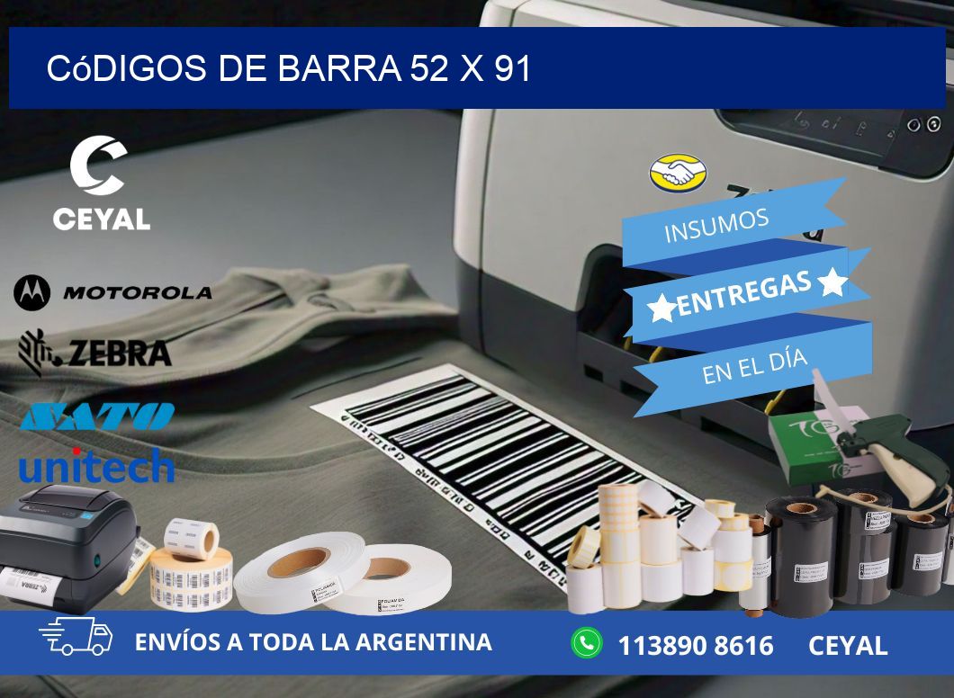 códigos de barra 52 x 91