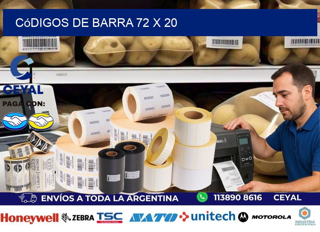 códigos de barra 72 x 20