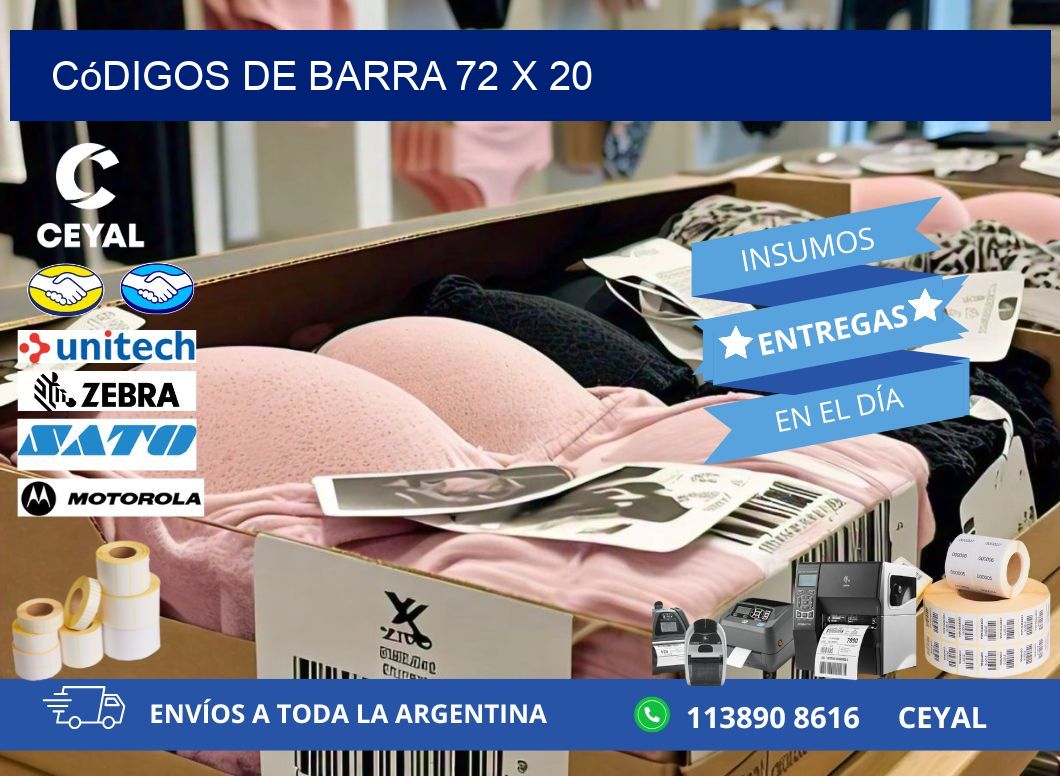 códigos de barra 72 x 20