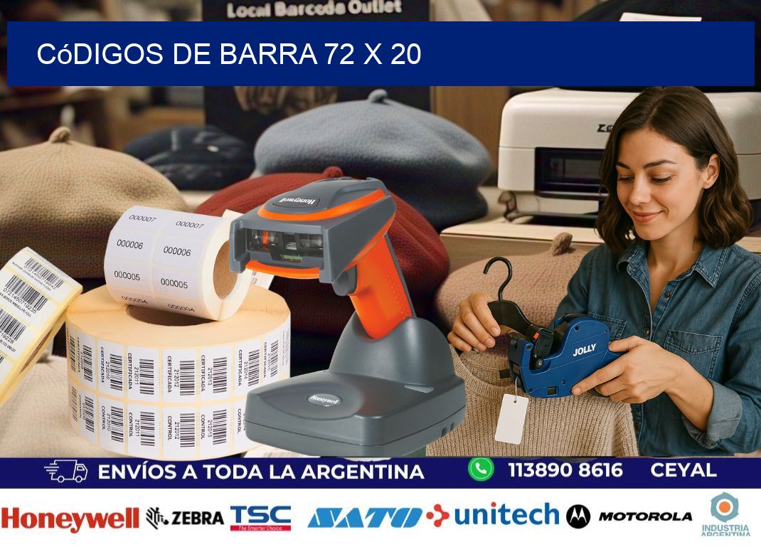 códigos de barra 72 x 20