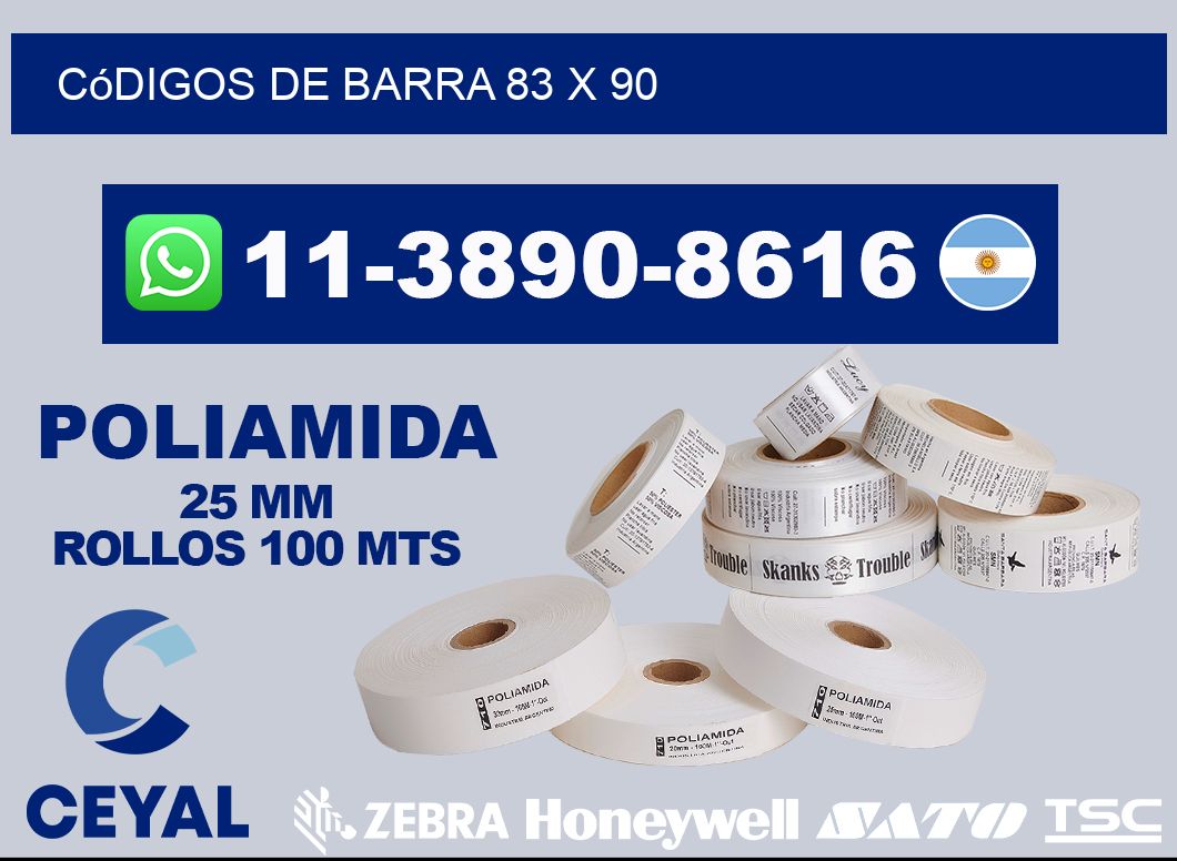 códigos de barra 83 x 90