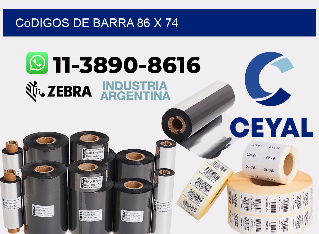 códigos de barra 86 x 74