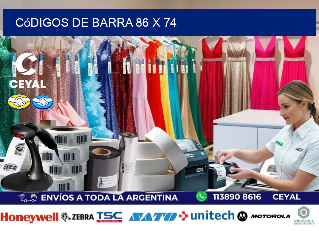 códigos de barra 86 x 74