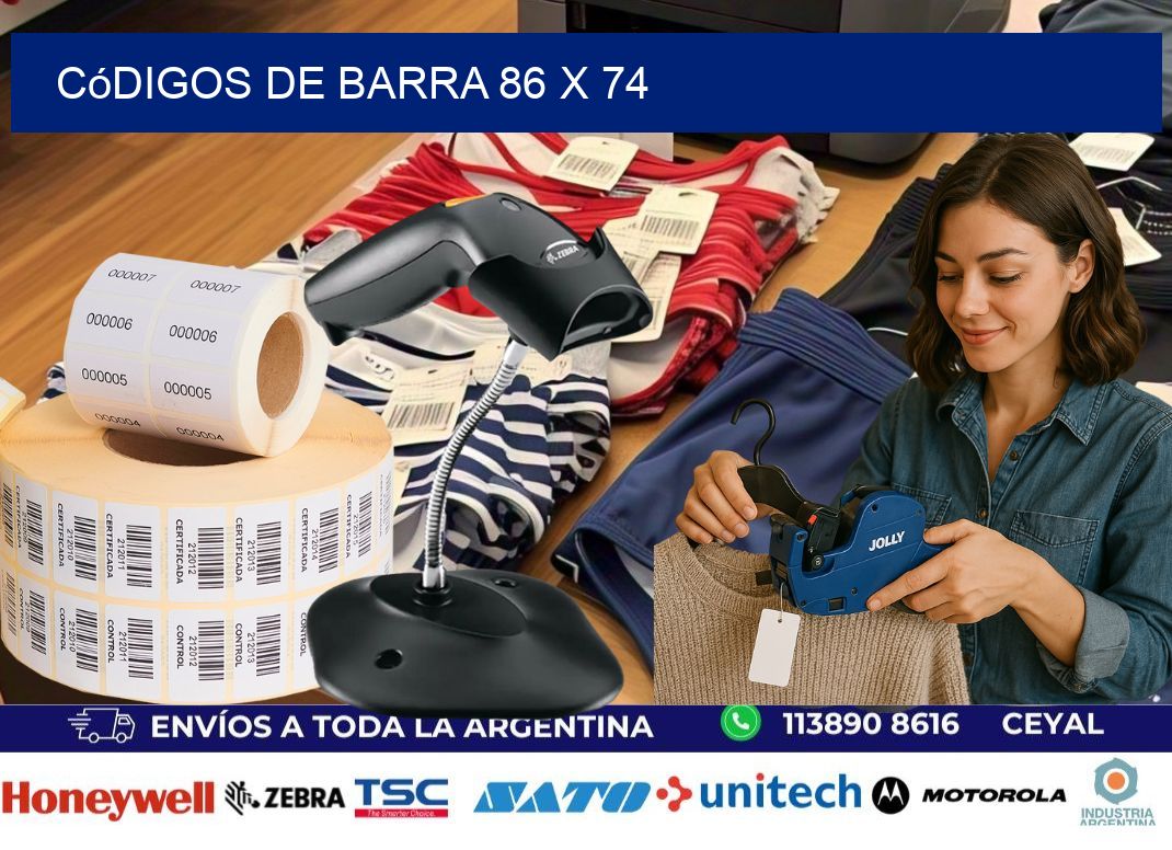 códigos de barra 86 x 74
