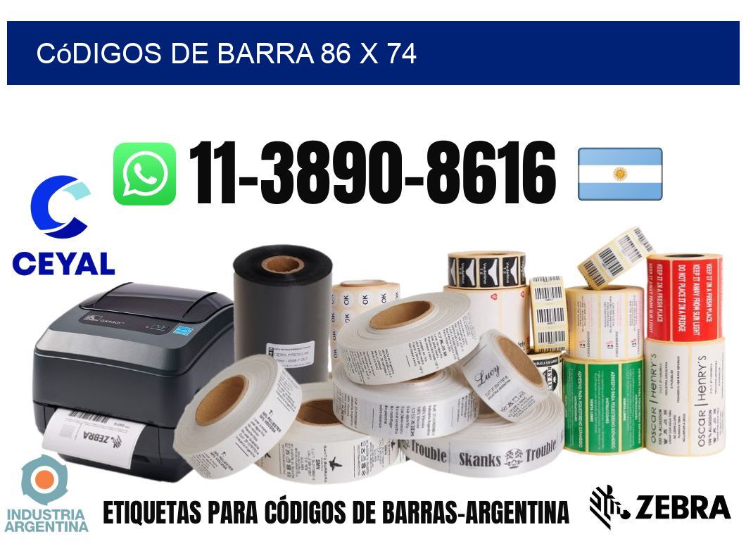códigos de barra 86 x 74
