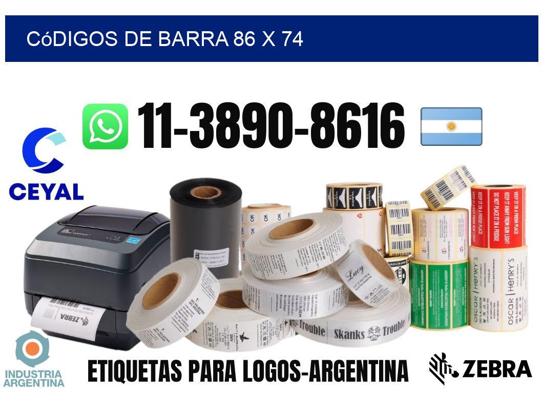 códigos de barra 86 x 74