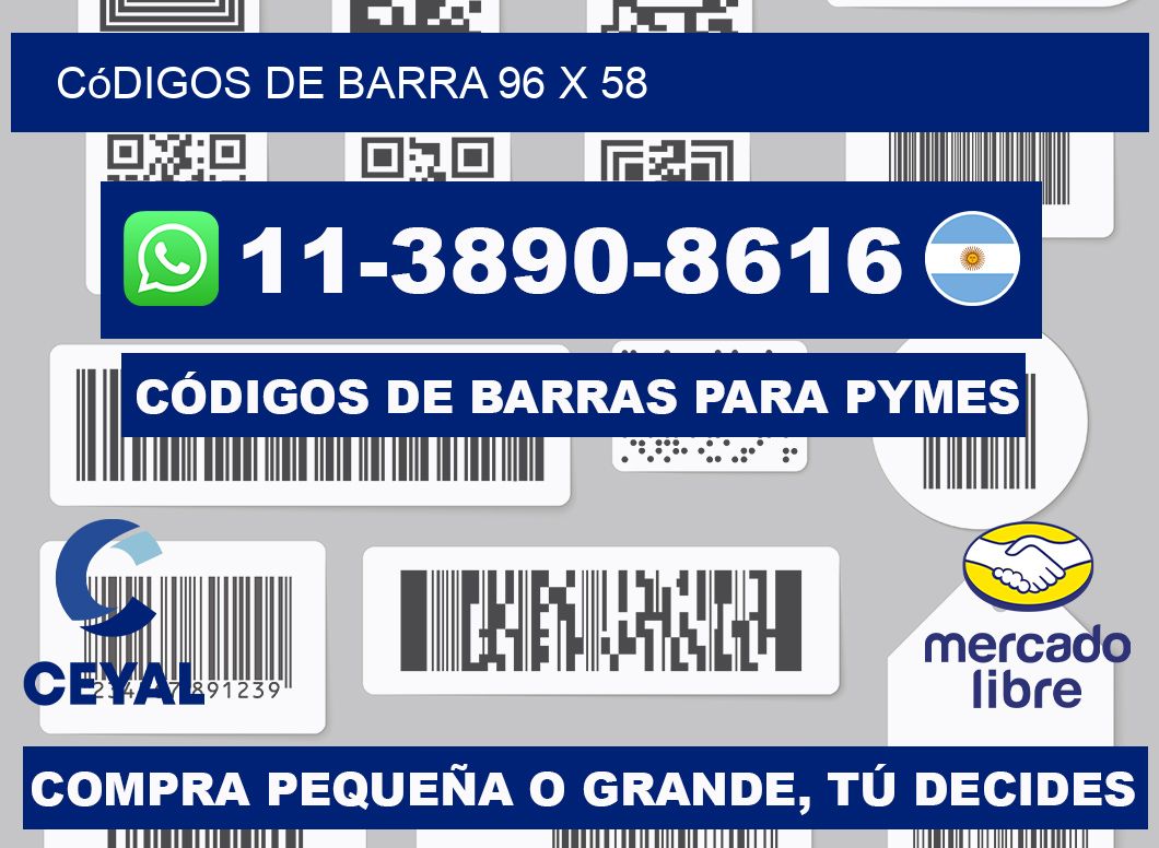 códigos de barra 96 x 58