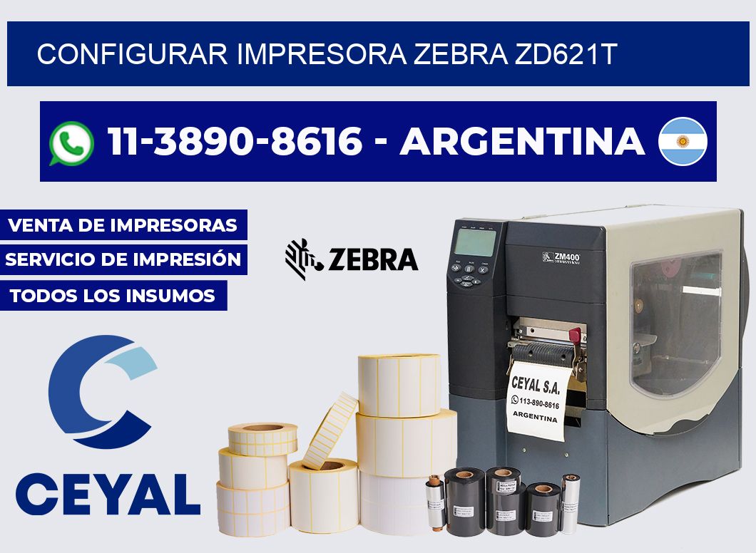 configurar impresora Zebra ZD621T