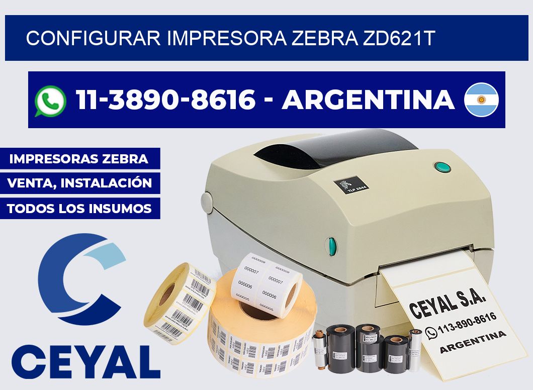 configurar impresora Zebra ZD621T