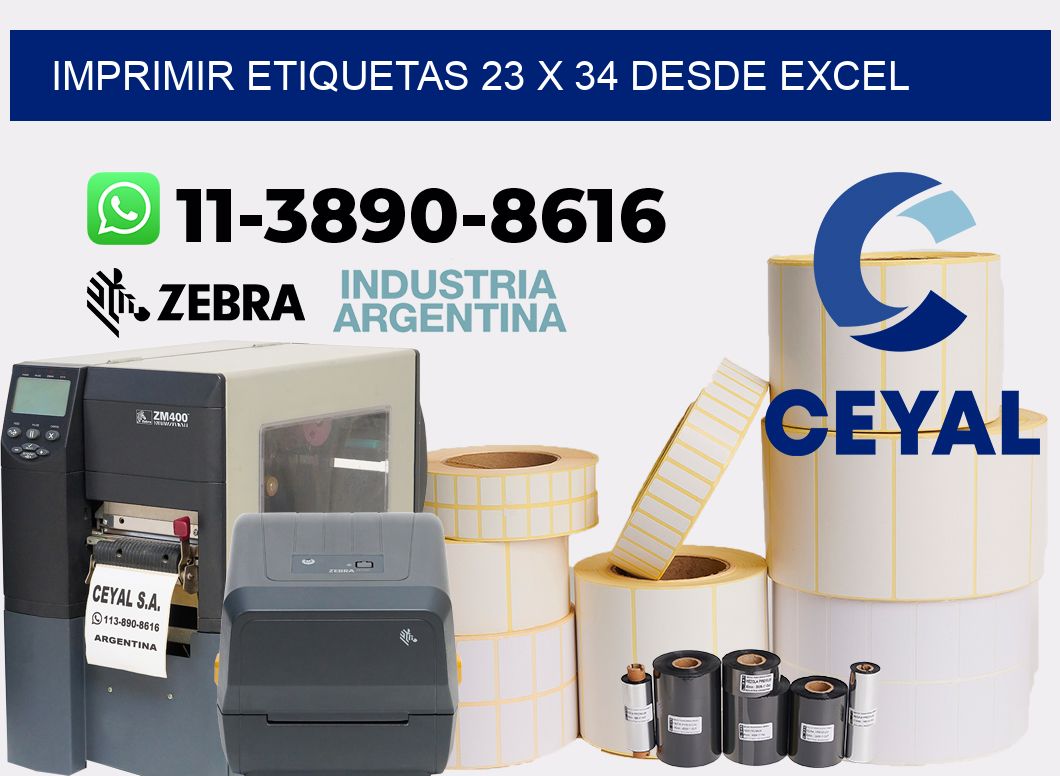 imprimir etiquetas 23 x 34 desde excel