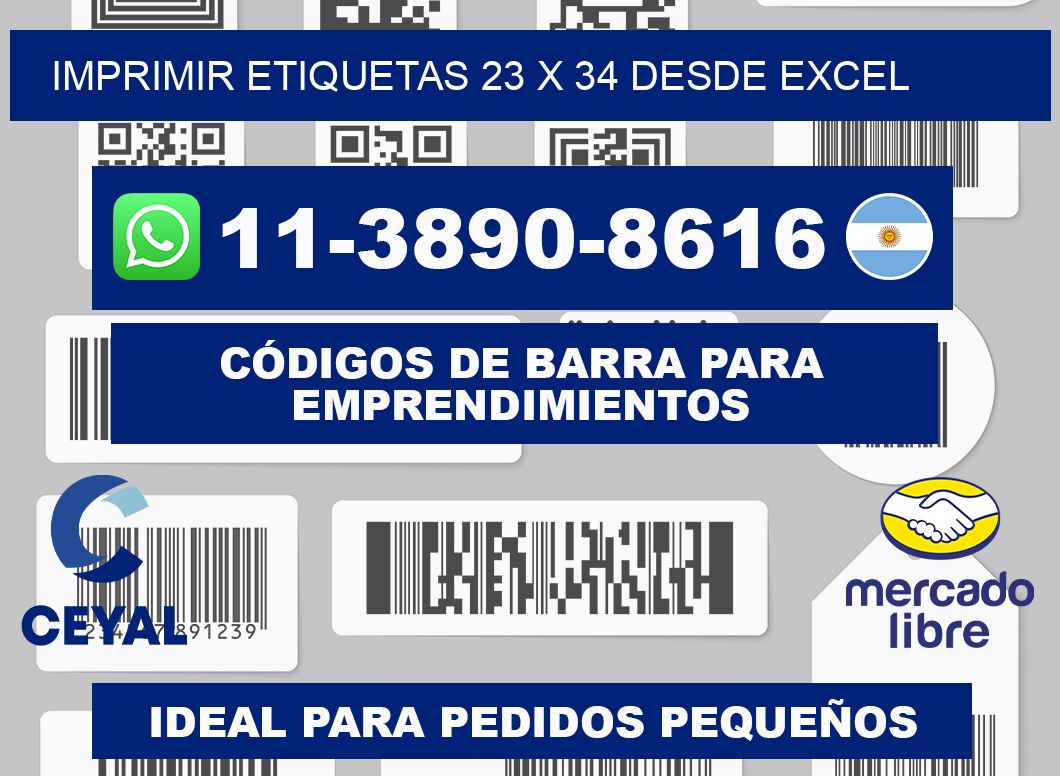 imprimir etiquetas 23 x 34 desde excel