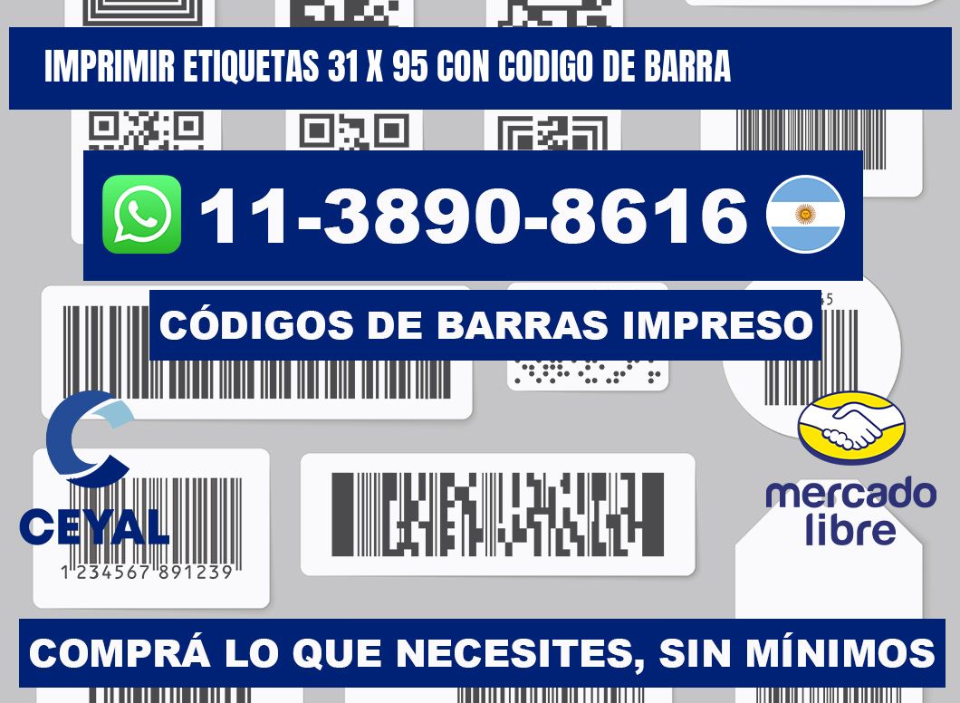 imprimir etiquetas 31 x 95 con codigo de barra